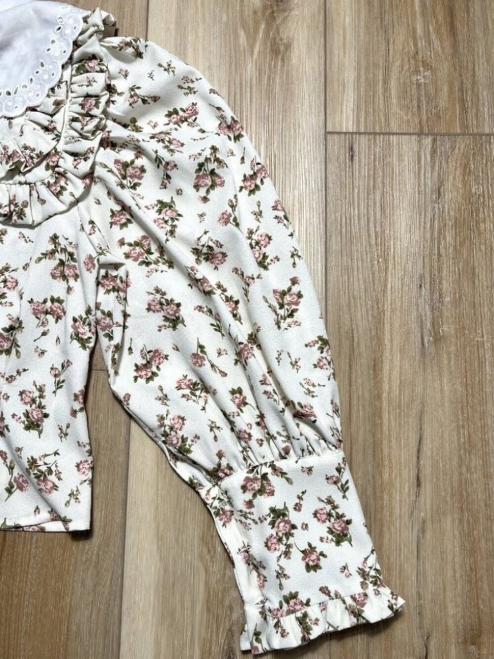 Sister Jane Button Floral Print Peter Pan Collar Blouse Top - Women Size Small - Picture 8 of 16